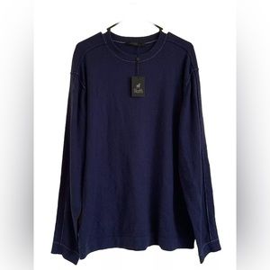 Raffi Sweater Mens XL Indigo Wool/Cotton/Cashmere Pullover Crew Neck